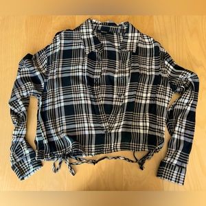 Forever 21 plaid shirt - super cute slightly cropped style with drawstring waist